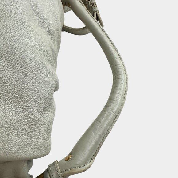 Marc by Jacobs Classic Q Lil Ukita Satchel Top Handle Bag Pebbled Leather Gray - Picture 13 of 14